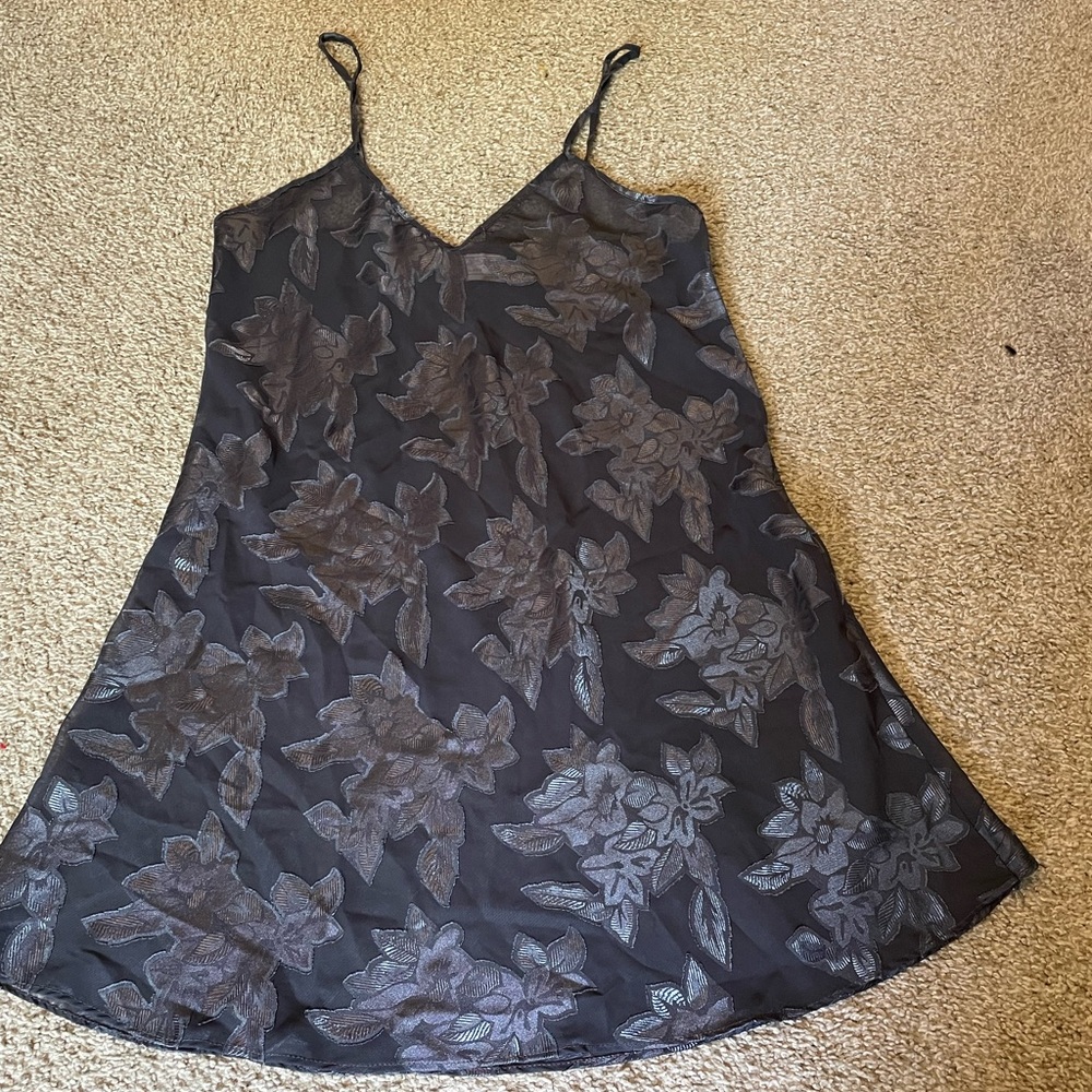 vintage grey floral slip dress
